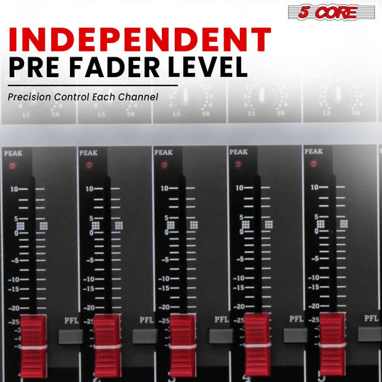 Reliable 6 channel audio mixer with clean sound output