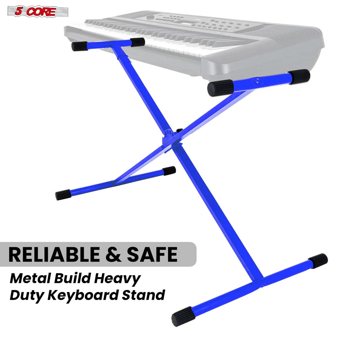 Piano Riser Keyboard Stand Single X Style in Blue