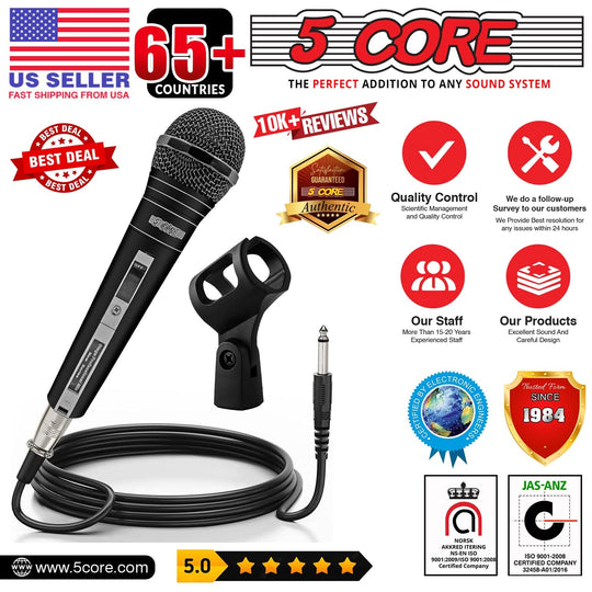 5Core compact XLR microphone dynamic karaoke mic with excellent sound clarity