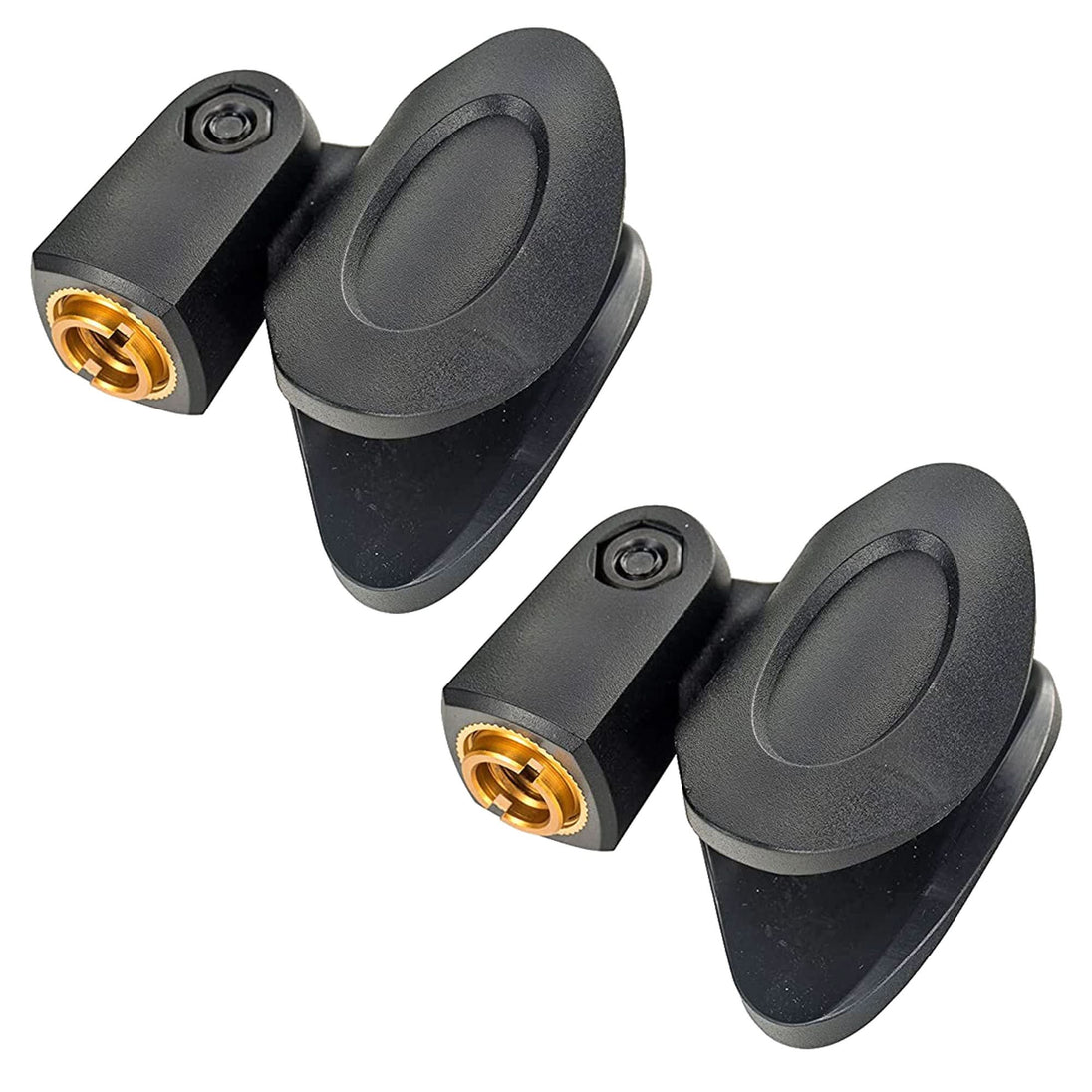 Pack of 2 microphone clip holders with 5/8 to 3/8 inch screw adapters