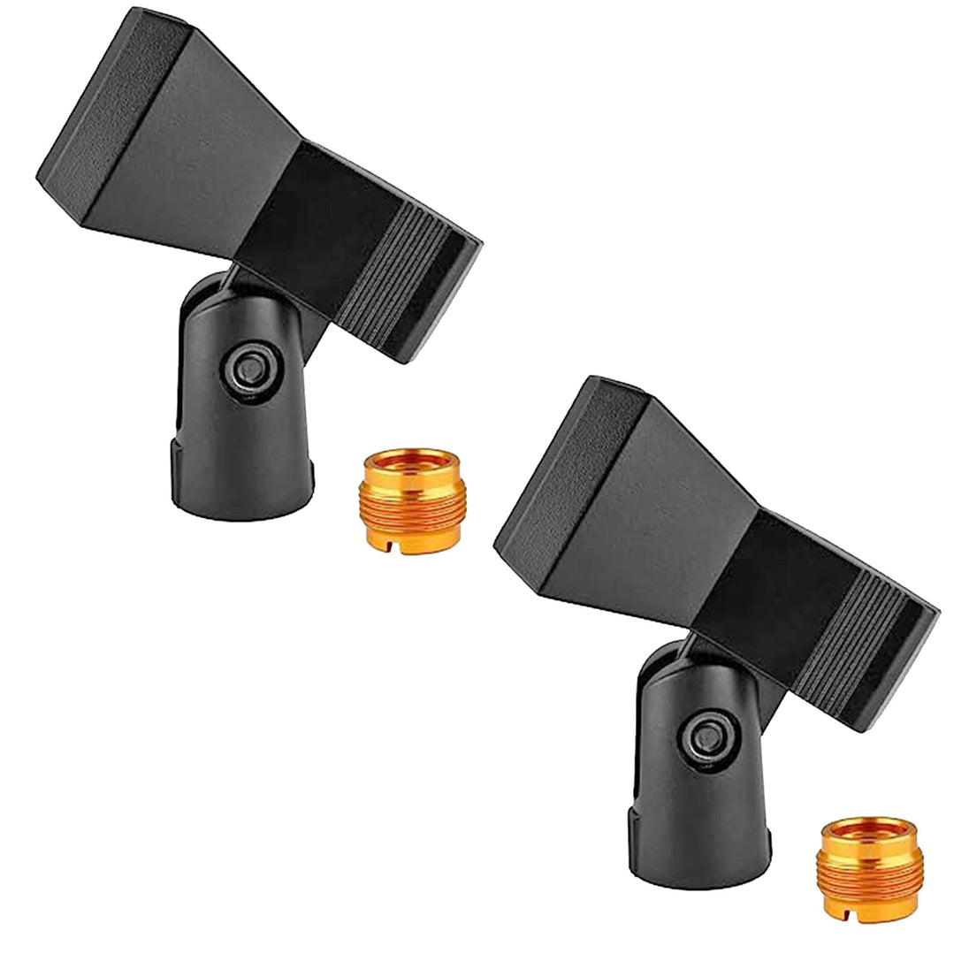 5 Core mic clip holders with screw adapters for secure microphone fit