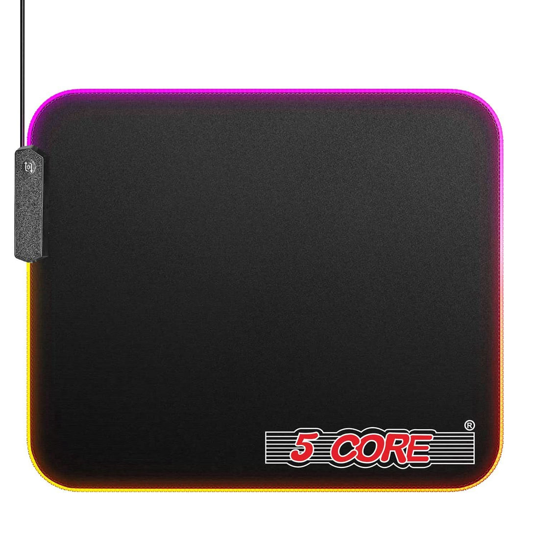 5Core RGB gaming mouse pad with 12 light modes and 2-zone design for precision gaming