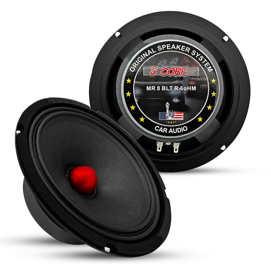 5Core 8 inch midrange door speaker with 500W PMPO power and 4Ω impedance for loud, punchy sound