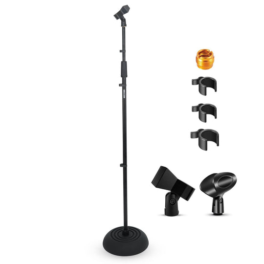 5Core heavy duty floor mic stand, height adjustable pedestal for singing and studio use