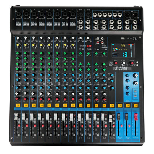 5Core 16 channel DJ mixer with professional sound board controls