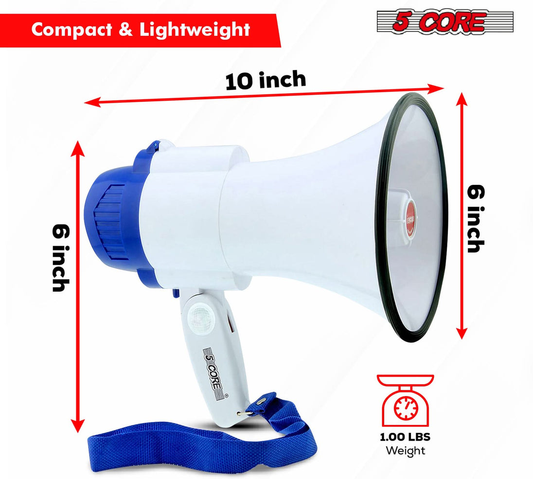 Loud and clear mini bull horn for crowd control and safety communication