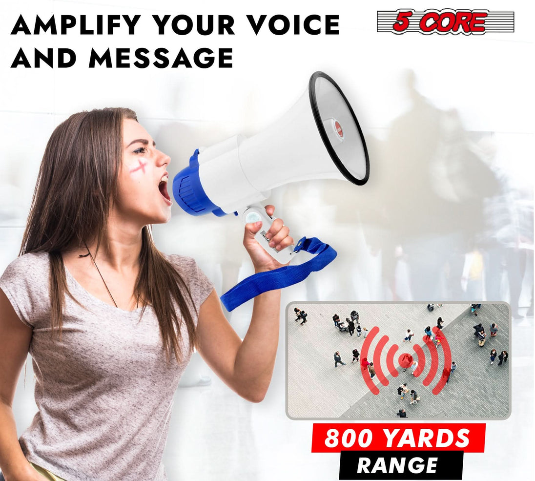 Compact design megaphone suitable for schools, rallies, and tours