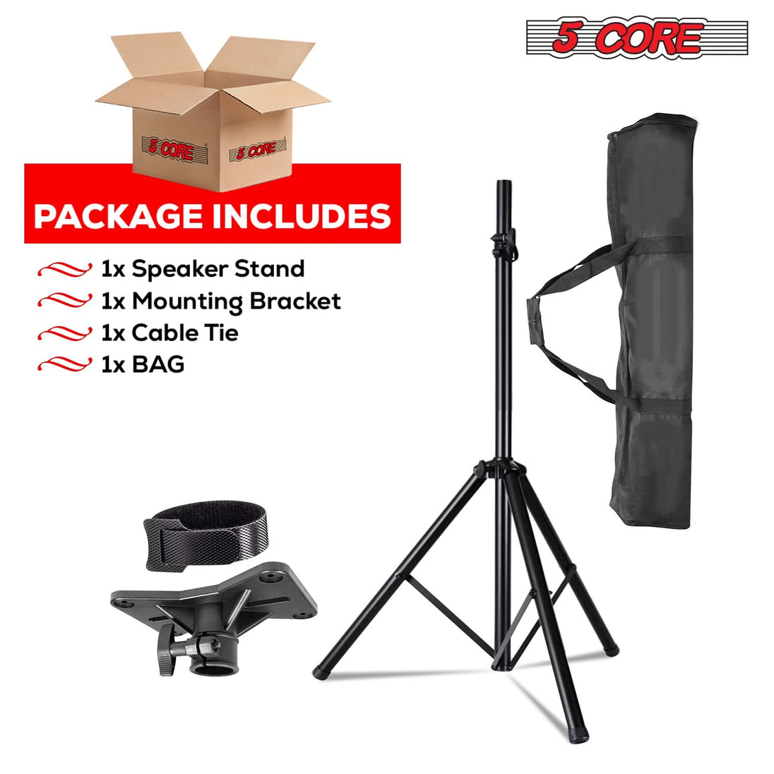 Supports a wide range of speaker sizes