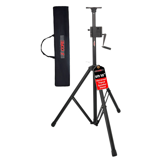 5 Core tall speaker stand tripod with crank up height adjustment