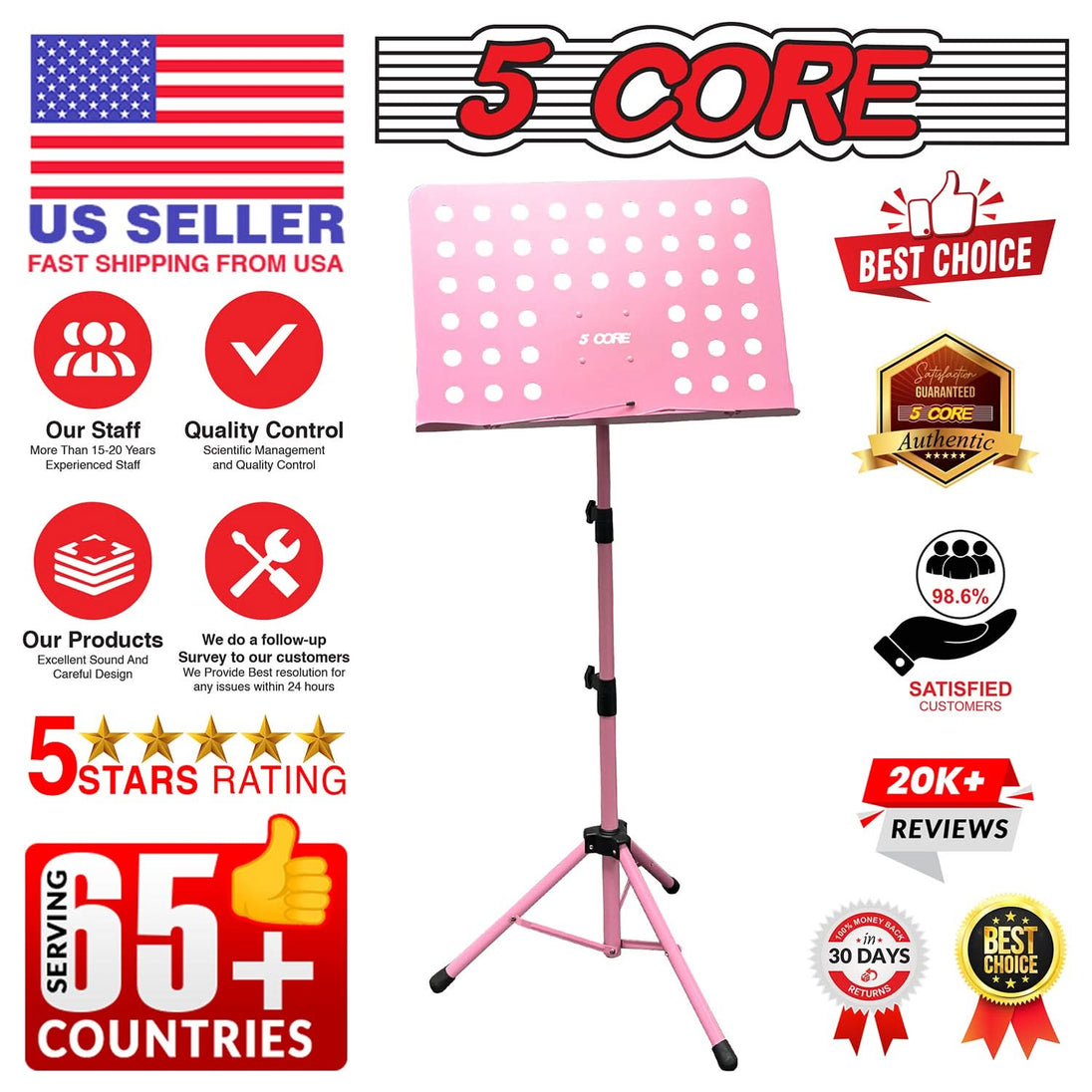 Adjustable height and angle for ease of use
