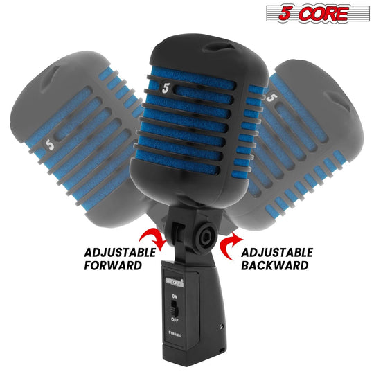 Dynamic XLR mic by 5Core with stylish blue retro finish