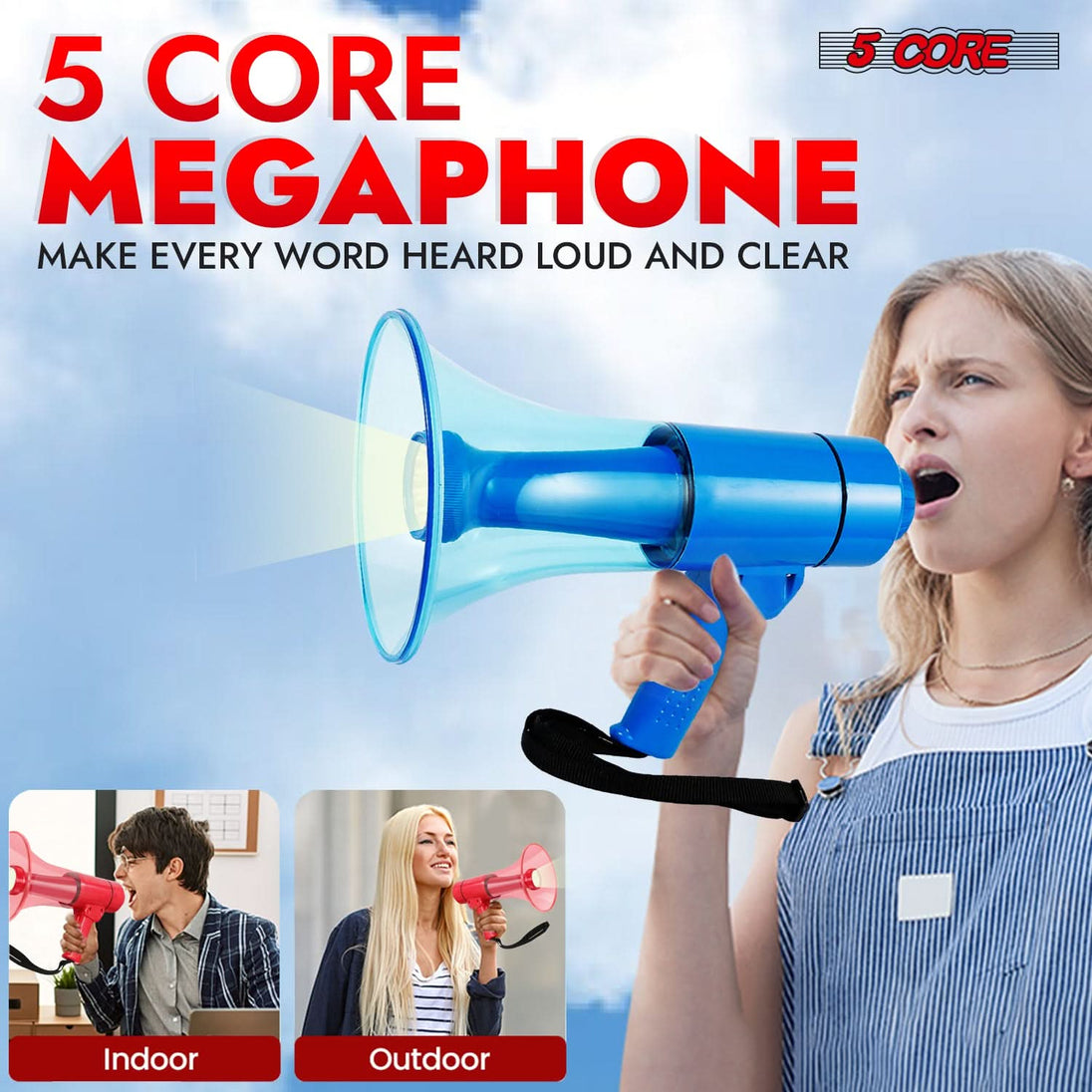 Adjustable volume control bull horn for clear sound projection
