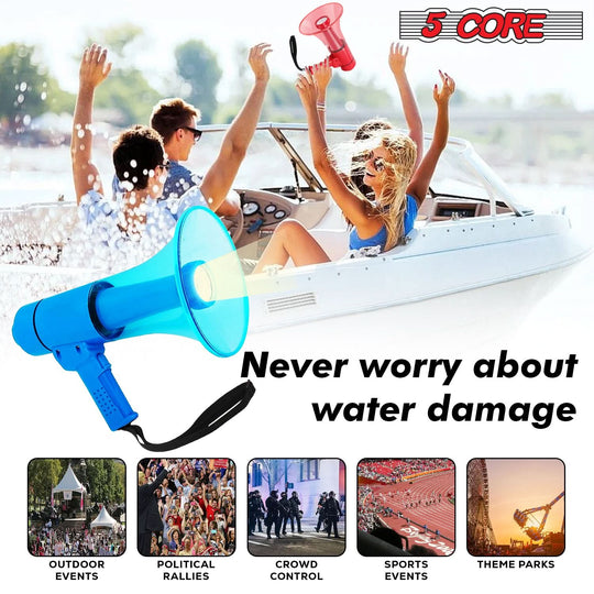 Lightweight and ergonomic blue megaphone for easy handling