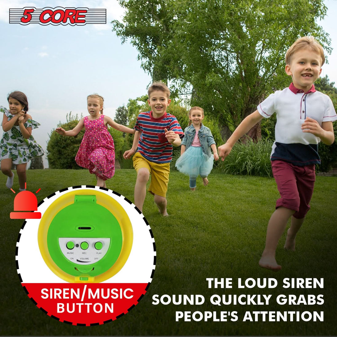 Small megaphone featuring a siren alert, recording function, and lightweight body for convenience.