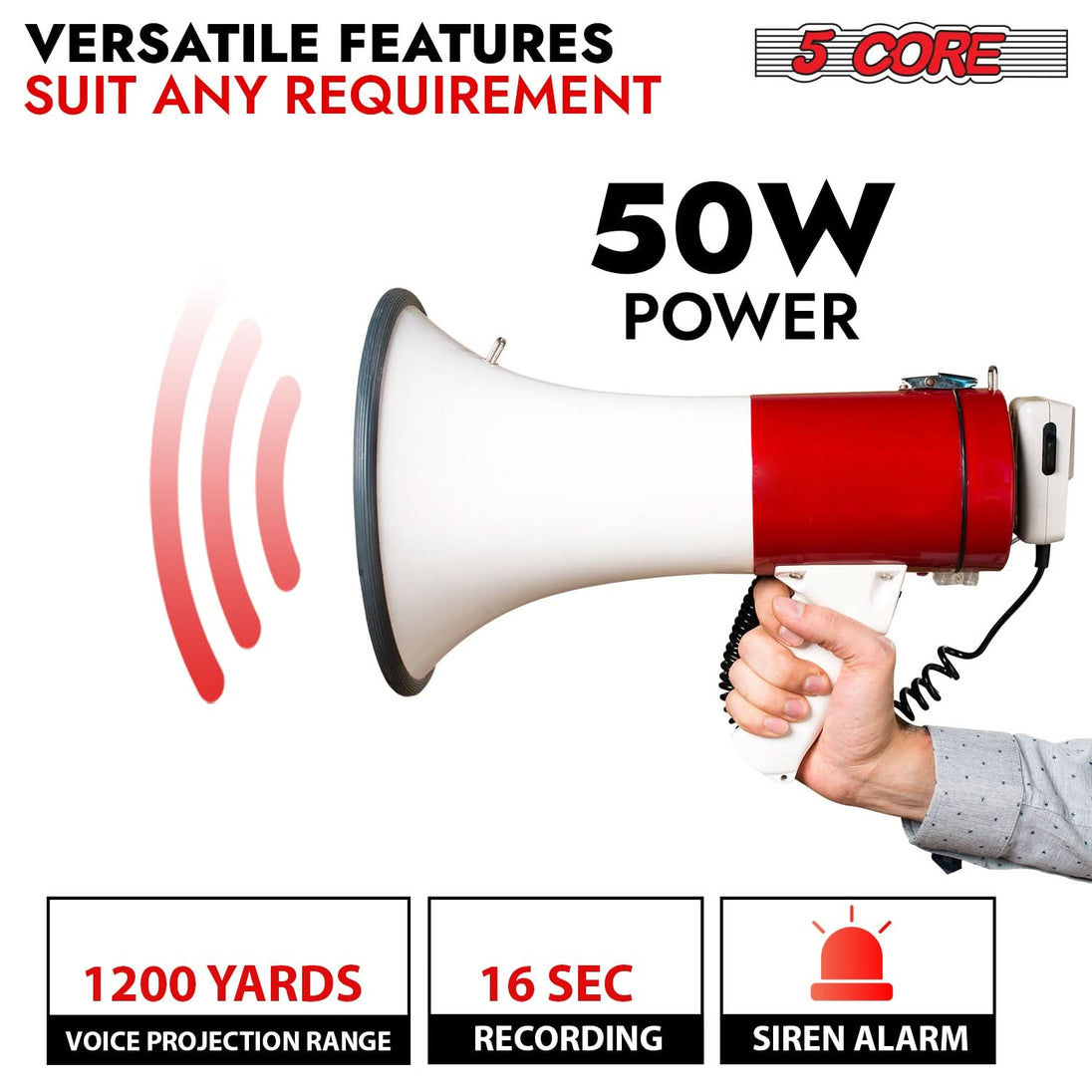 Versatile and multipurpose, this voice amplifier is perfect for schools, rallies, and outdoor activities.