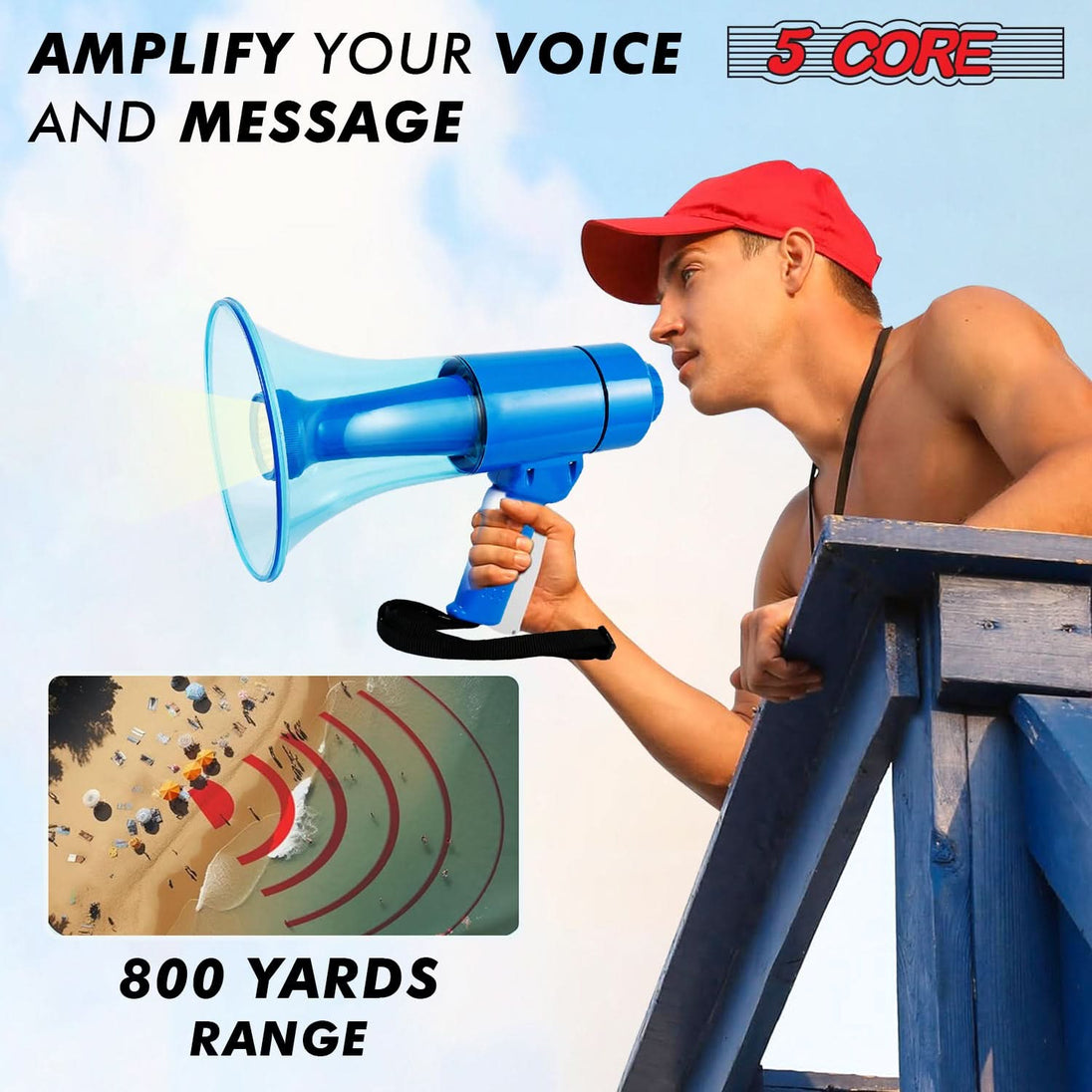 Durable bullhorn with convenient volume dial and alert siren