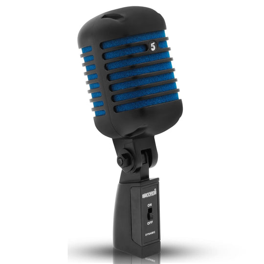5Core vintage blue microphone with classic dynamic XLR design