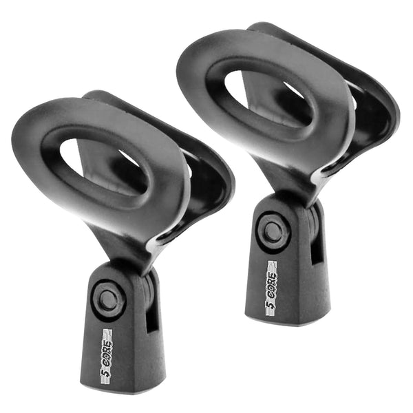 Microphone clips with 5/8 to 3/8 inch adapters, pack of two