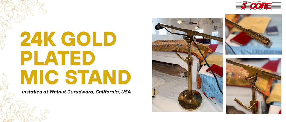 24K Gold Plated Mic Stand Installed at Walnut Gurudwara, California, USA