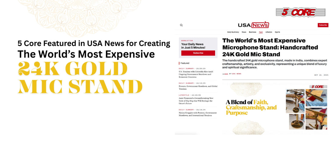 5 Core Featured in USA News for Creating the World’s Most Expensive 24K Gold Microphone Stand