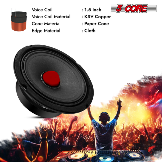 5Core midrange and tweeter audio combo for enhanced sound clarity