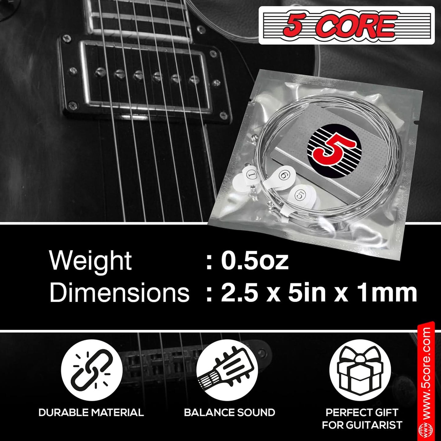 Light gauge nickel-wound strings for easy fretting and smooth playability