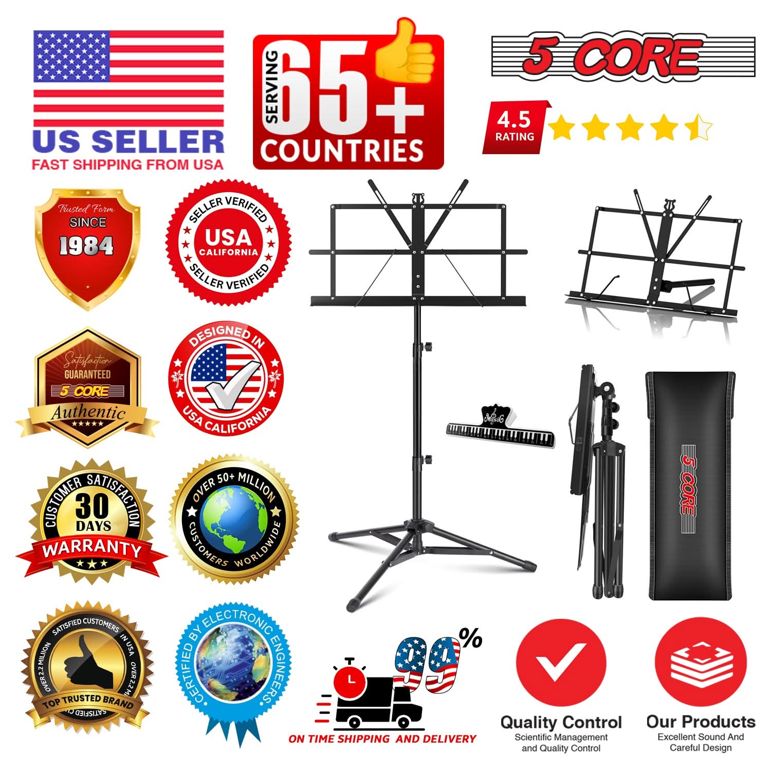 Music Stand For Sheet Music Folding Portable Wire Note Holder
