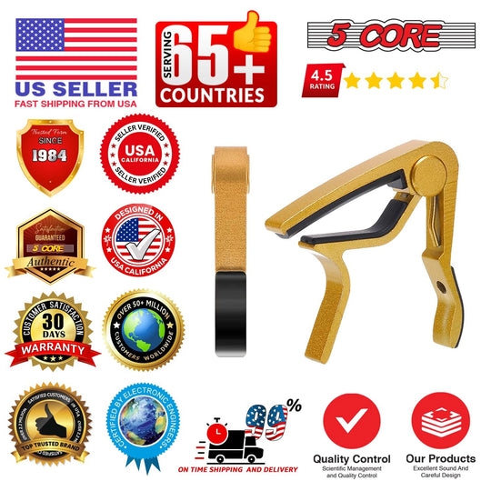 5Core Capo Pair Acoustic Electric Guitar 6 String Kapo Clip For Banjo Mandolin Ukulele