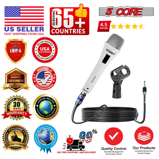 5Core XLR Microphone Dynamic Mic Karaoke Singing Studio Mics Handheld Microfono