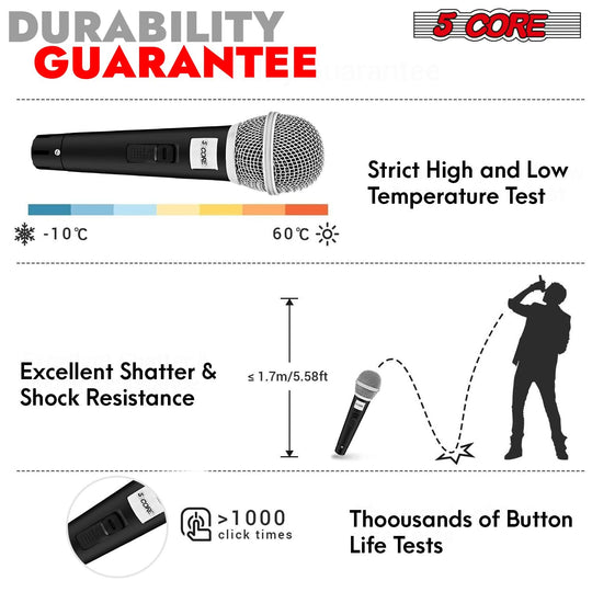 5Core studio mic XLR dynamic microphone for vocals podcast and music production