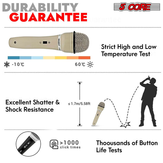 5Core karaoke XLR microphone for clear and crisp vocal recordings