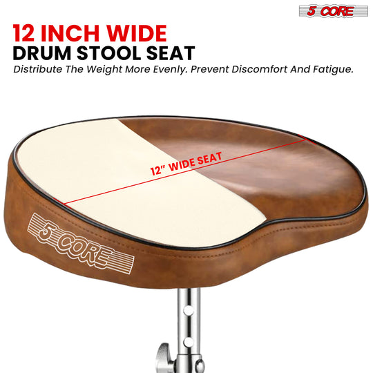 Wide seat guitar stool, perfect for musicians, a must-have drum accessory with sturdy build and cushioned comfort.
