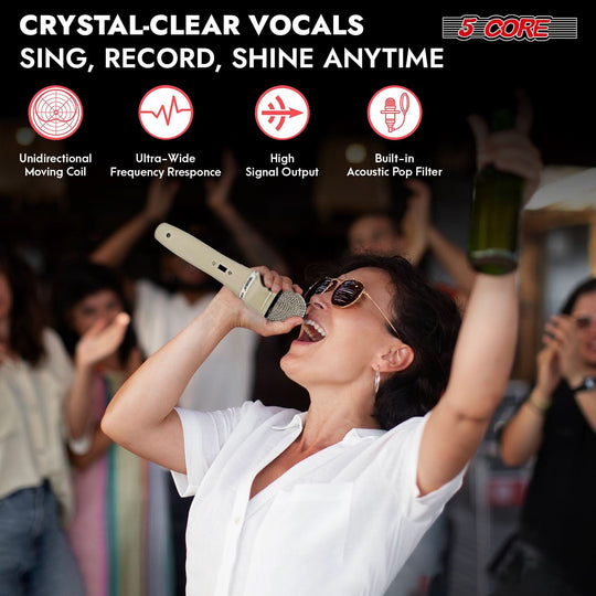 5Core XLR dynamic mic for singers, recording, and live performances