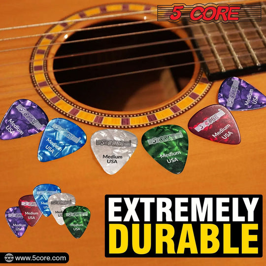 5Core celluloid medium guitar picks 0.71mm purple for acoustic electric bass