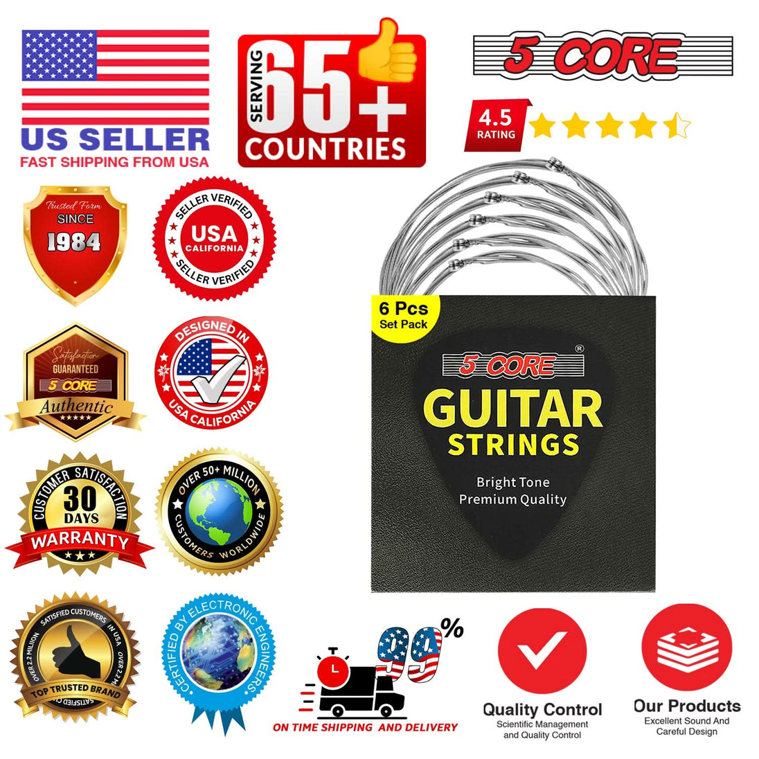 5 Core Electric Guitar Strings for 6 String Guitars Nickel Plated Steel Cuerdas Para Guitarra