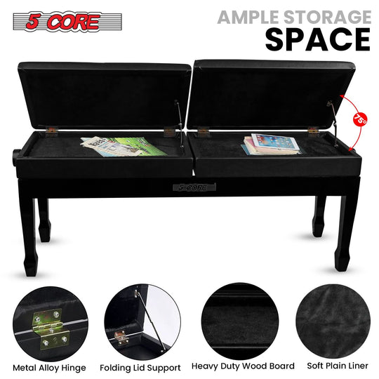 Cushioned seat keyboard stool designed for two players
