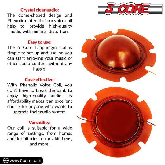5Core 50-pack of 2-inch diaphragm replacements with phenolic voice coil and 51mm Kapton former