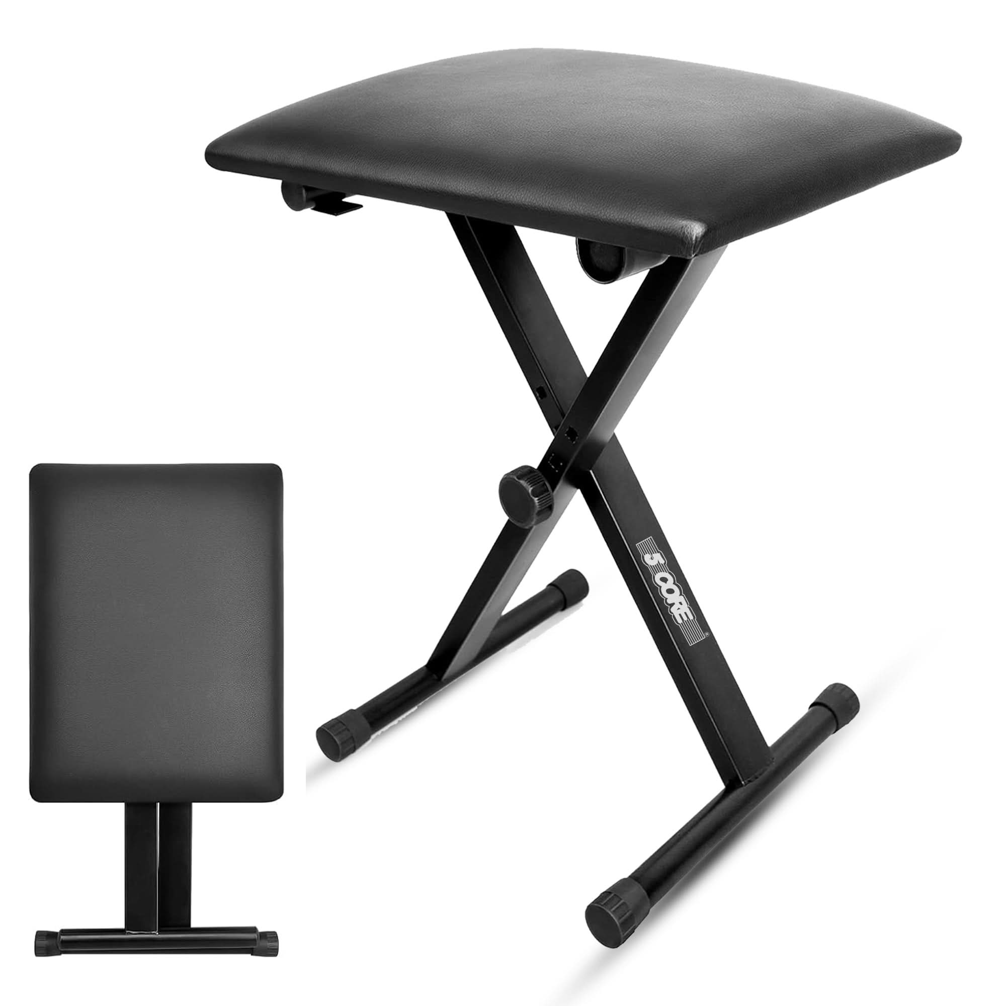 5 Core keyboard bench durable metal legs bottom view
