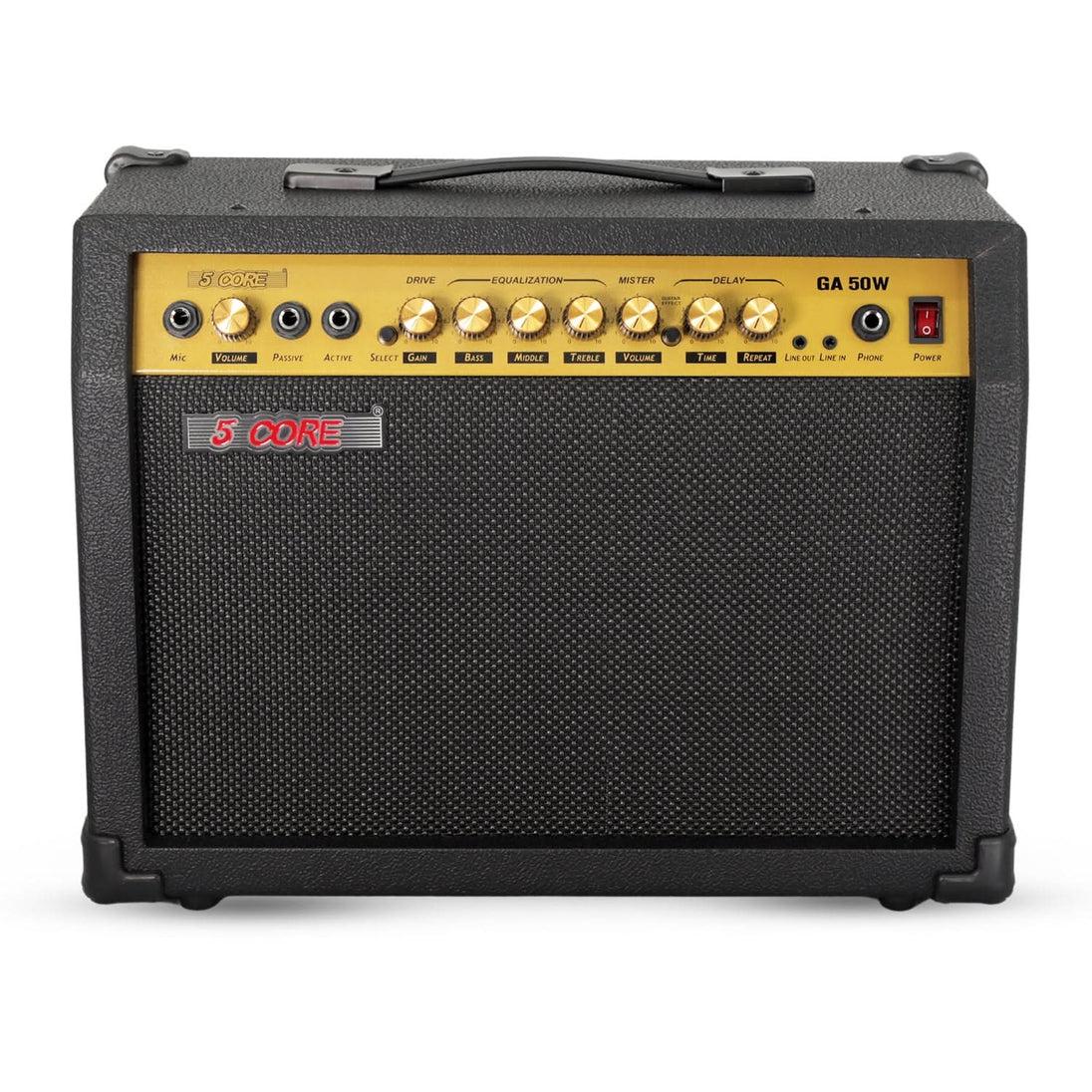 5 Core Guitar Amp 50 Watt  Electric Amplifier w Built in 8" Speaker Portable Mini Amps w Aux