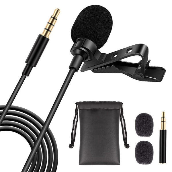 5Core professional-grade clip-on lavalier microphone, 3.5mm omnidirectional lapel mic