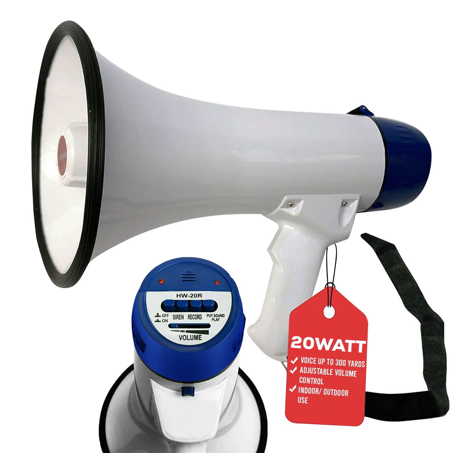 Mega phone Bullhorn Loudspeaker Portable 20W Megafono