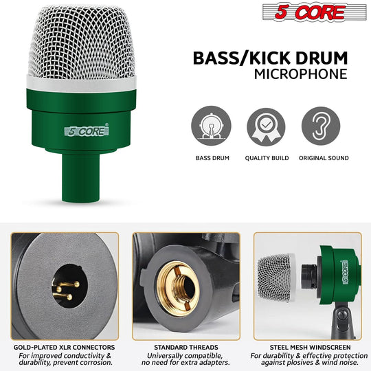 Snare/tom drum microphone designed for capturing crisp and punchy drum tones.