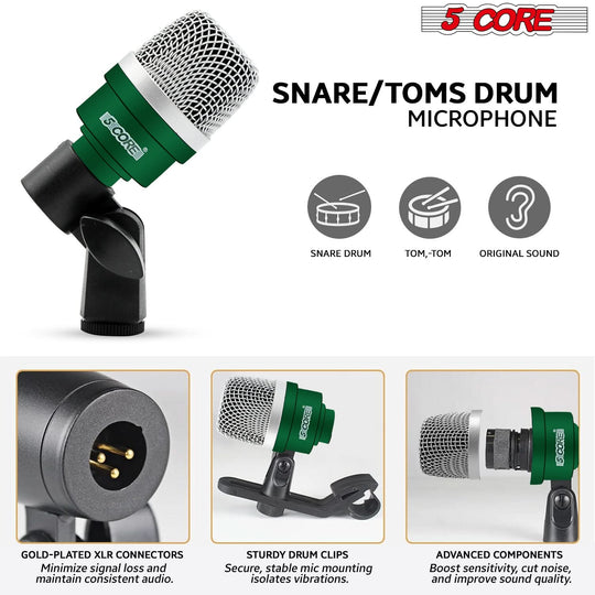 Complete drum microphone set provides a versatile solution for drummers and sound engineers.