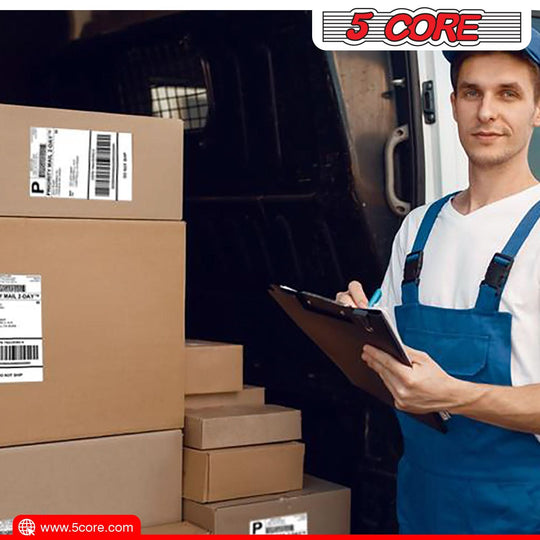 Direct thermal label rolls, 4x6 size, ideal for barcode and address printing