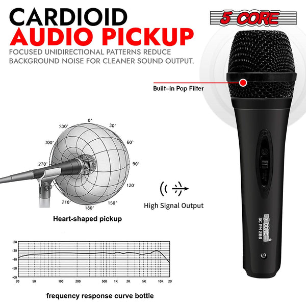 Professional 5Core handheld XLR microphone for crystal clear audio