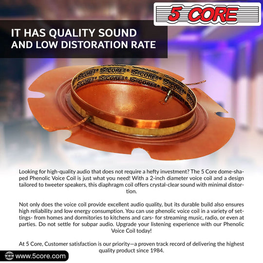 5Core replacement diaphragm set, 50-pack, 2-inch phenolic voice coil with 51mm Kapton former