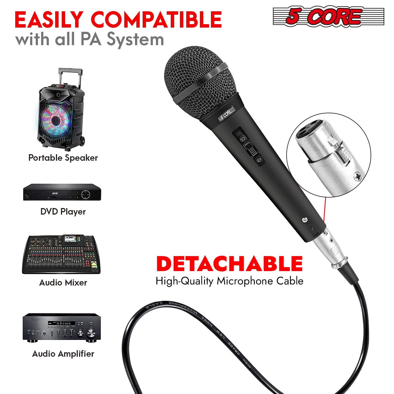 Vocal Handheld DJ Mic Wired XLR Singing Microfono