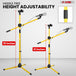 Height adjustable tripod floor stand for on stage, home and studio use.