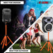 Side view of 5Core tall tripod stand for professional audio setup