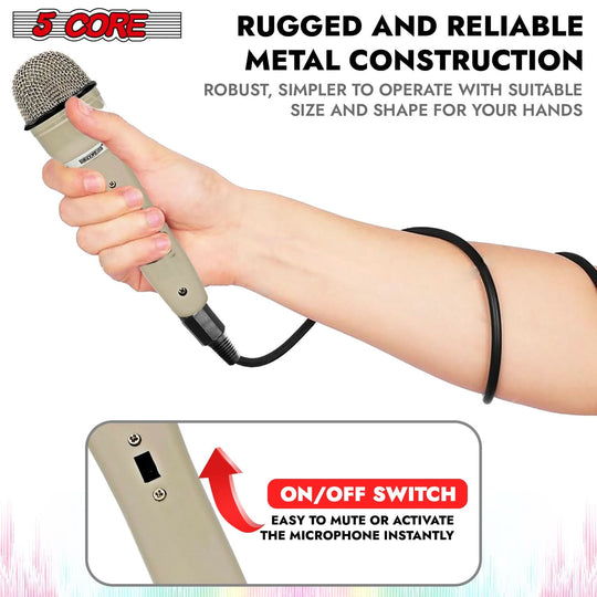5Core dynamic mic with XLR connection for professional sound and clarity